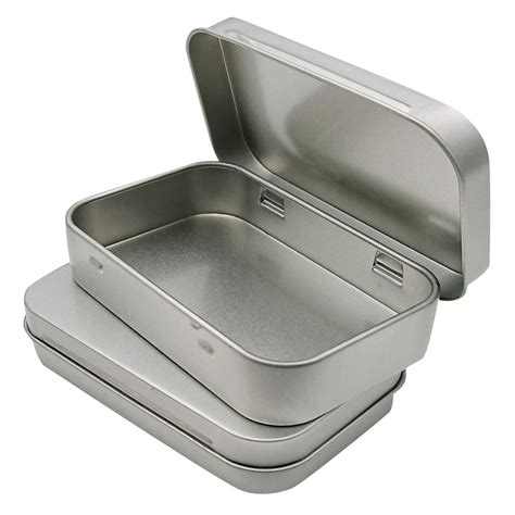 steel box with hinged lid|rectangular metal box with lid.